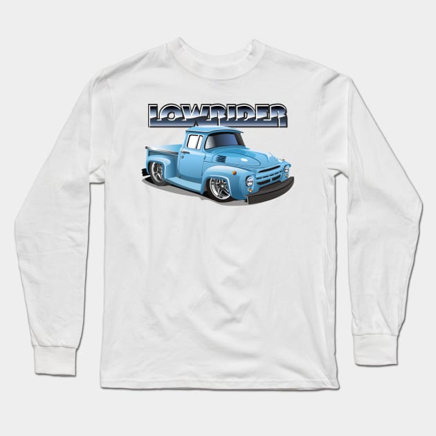 Cartoon lowrider pickup Long Sleeve T-Shirt by Mechanik